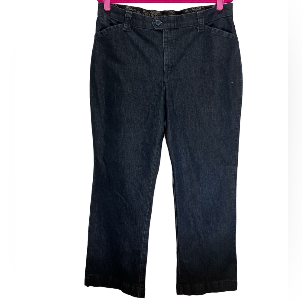 Lee Comfort Waistband Stretch Jeans Women Black Dark Wash High-Rise 14 p…